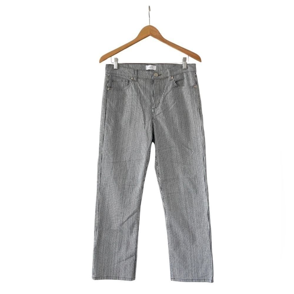 LOFT Outlet 6 straight ankle pants blue white stripes